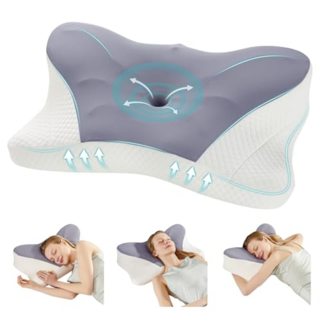 Rimpex Ergonomic Cooling Memory Foam Cervical Neck Pillow