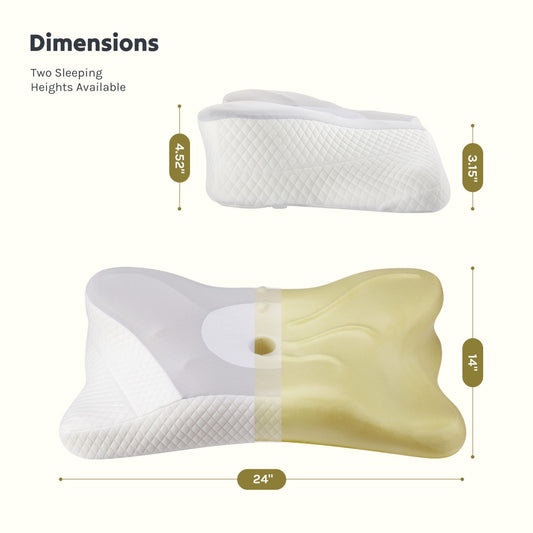 Rimpex Ergonomic Cooling Memory Foam Cervical Neck Pillow